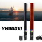 Светодиодная лампа для видеосъемки YONGNUO YN360III 3200-5500K Bi Цвет + RGB полный Цвет ручной светодиодный видео светильник с регулируемой яркостью, заполнить бар сенсорный регулировки режим
