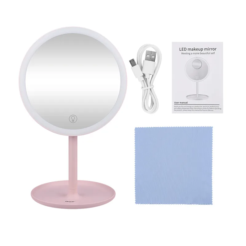 

CkeyiN LED Lighted Makeup Mirror 5X/1X Magnification Cordless Vanity Dimmable Cosmetic Mirror 3 Color Lighting Touch Screen 50
