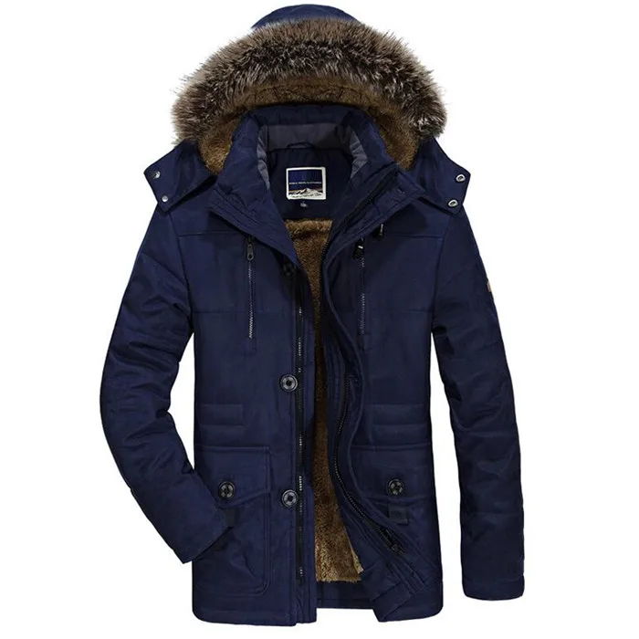 

Winter Parka Hooded Fur Hot Warm Collar Thick High Quality Jacket Oversized Wool Linerr Parka 7XL Mens Winter Jackets and Coats