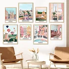 Настенная картина Барселона, Линкольн, Флоренция, Париж, Нью-Йорк, постеры и принты на холсте в скандинавском стиле, настенные картины для декора гостиной