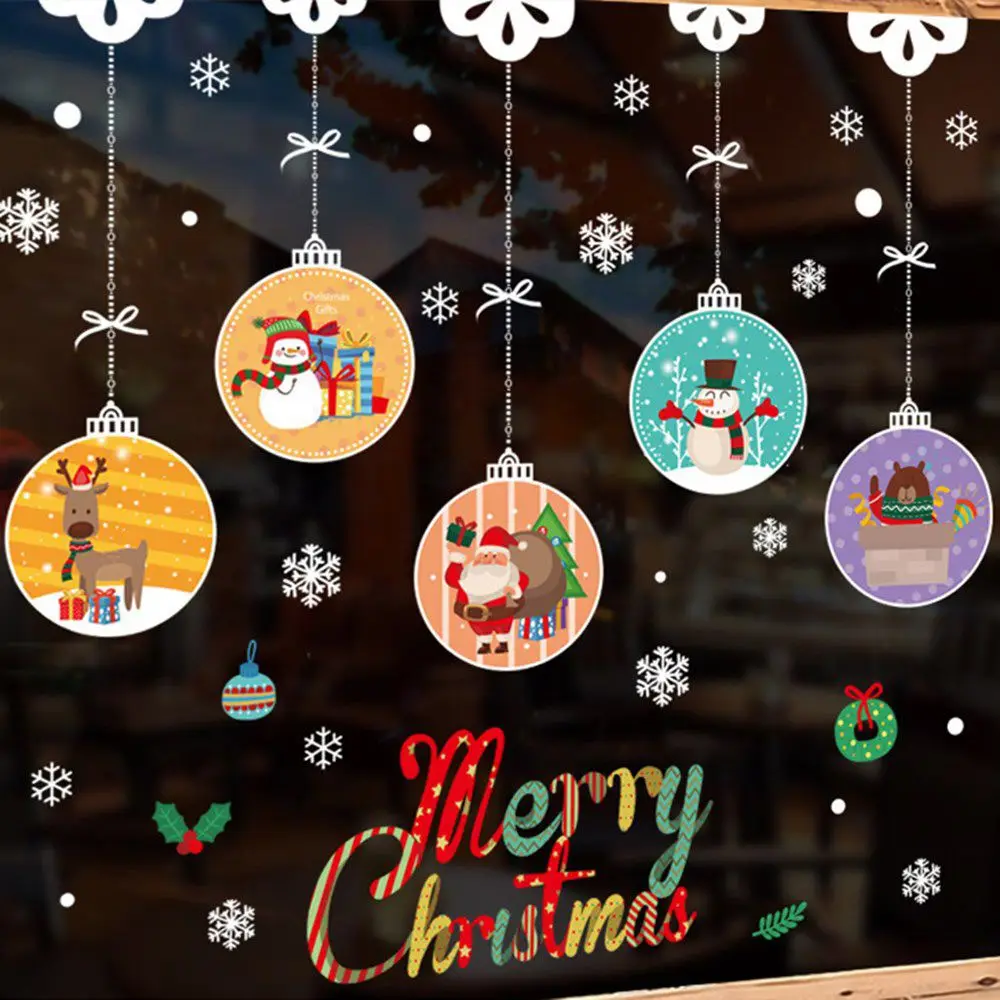 

Claus New Year Room Decor XMAS Decoration Merry Christmas Christmas Window Sticker Wall Decals Glass Static Stickers
