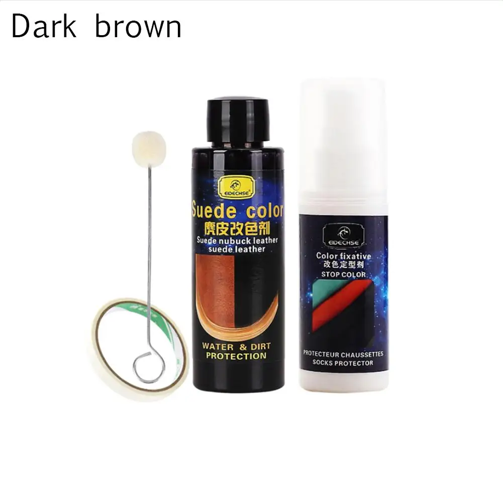 Dark Brown Кожа изменение цвета агент набор цвет ing восстановление агент для нубука кожа замша ткань продукты автомобиля аксессуары для укладки - Цвет: Dark Brown
