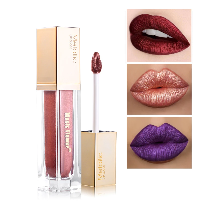 Музыкальный цветок металлическая блестящая помада жидкая сексуальная 8 цветов