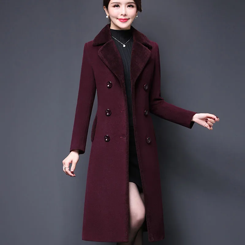 High-quality Fashion Woolen Coat Women Autumn Winter Medium-length Korean style Casual Women Woolen Coat Outerwear JK286