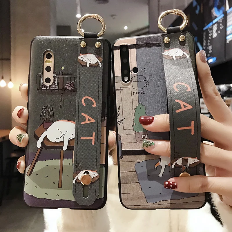 P10 P20 Nova5i P30 Pro Чехол 3D Comic Cat TPU чехол на запястье для Huawei Lite P Smart Z Mate 30 20 10