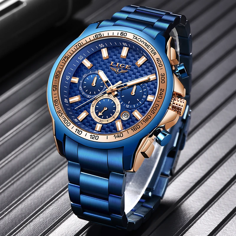 Мужские часы 2020 LIGE мужские Топ бренд роскошные водонепроницаемые спортивные с