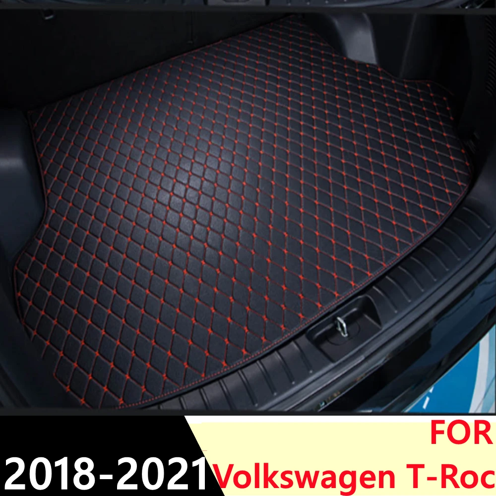 

SJ Car Trunk Mat Tail Boot Tray AUTO Floor Liner Cargo Carpet Luggage Mud Pad Accessories For Volkswagen VW T-Roc 2018 2019-2021