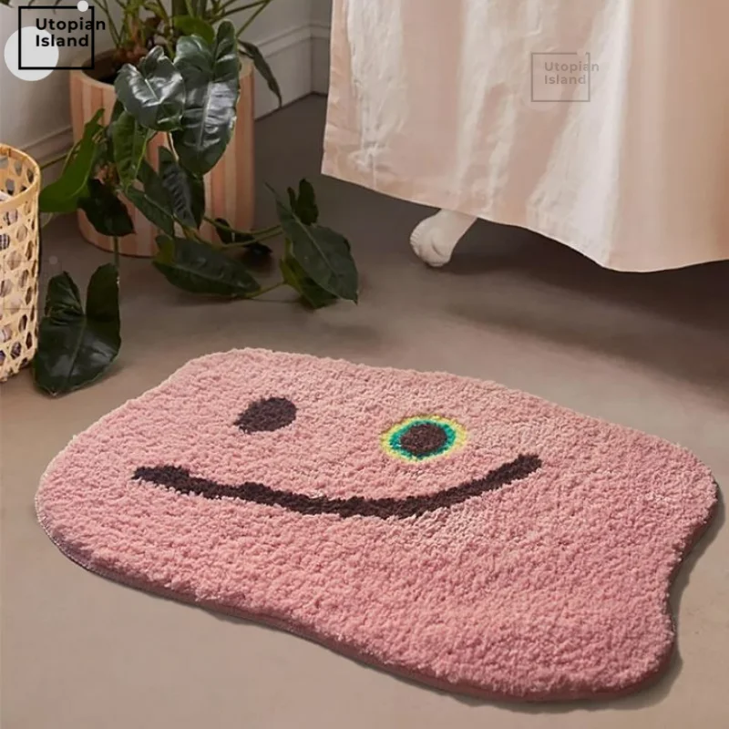 Пушистый Коврик в форме монстра плюшевый Впитывающий для входной двери коврик