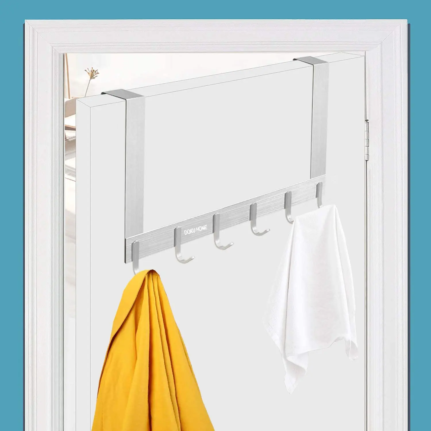 

Over Door Hanger Heavy-Duty Hook Hanging Clothes Coat,Bag,Robe Towel Bathroom Closet Back of Door Hanger