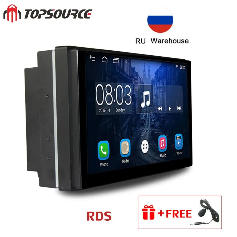 TOPSOURCE 7023 " Универсальный двойной din Автомобильный Радио gps Android автомобильный мультимедийный плеер с rds bluetooth для VW NISSAN TOYOTA HONDA