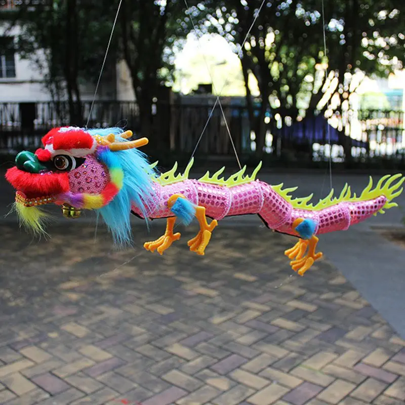 New Funny Pull String Puppet Chinese dragon Wooden Marionette Joint Activity Doll | Figurines &amp Miniatures