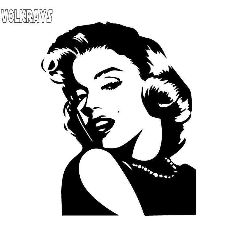 

Модная Автомобильная наклейка Volkrays, классические персонажи, Мэрилин Монро, аксессуары, отражающий чехол, царапины, Виниловая наклейка, 15 см ...