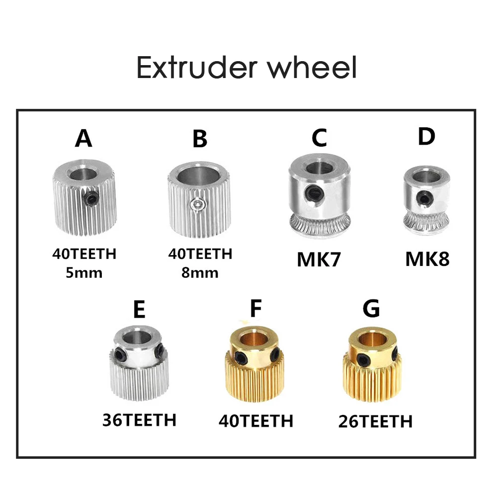 Экструдер MK7 MK8 привод отверстие шестерни 5 мм для зубчатого 1 75 мм/3 0 Makerbot Reprap Mendel