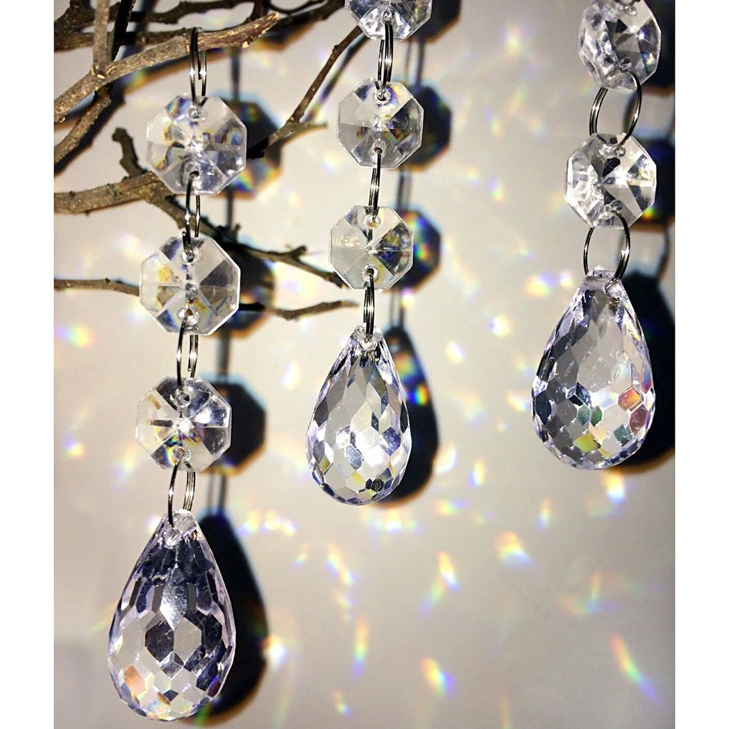 

10PCS Crystal Pendant Crystal Beads Chandelier Garland Hanging Wedding Curtains Party Decoration Garland