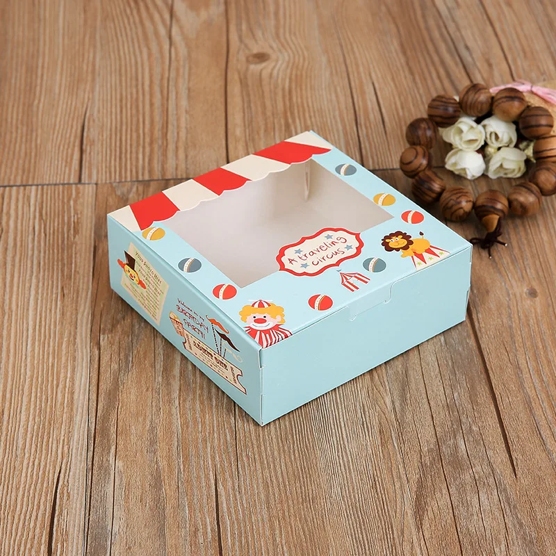 5 шт. бумага для выпечки коробки с окном Кондитерские контейнеры десерт конфеты