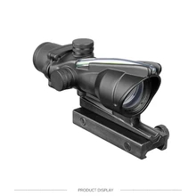 Tactical ACOG Style 1X32 Red Green Dot Sight Real Fiber Optic Riflescope with 20mm Picatinny Rail for M16 Rifle Hunting Caza