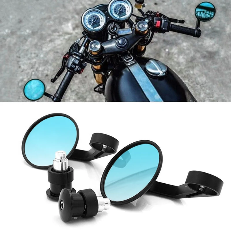 Universal 7/8 Round Bar End Rear Mirrors Moto Motorcycle Motorbike Scooters Rearview Mirror Side View Mirrors FOR Cafe Racer