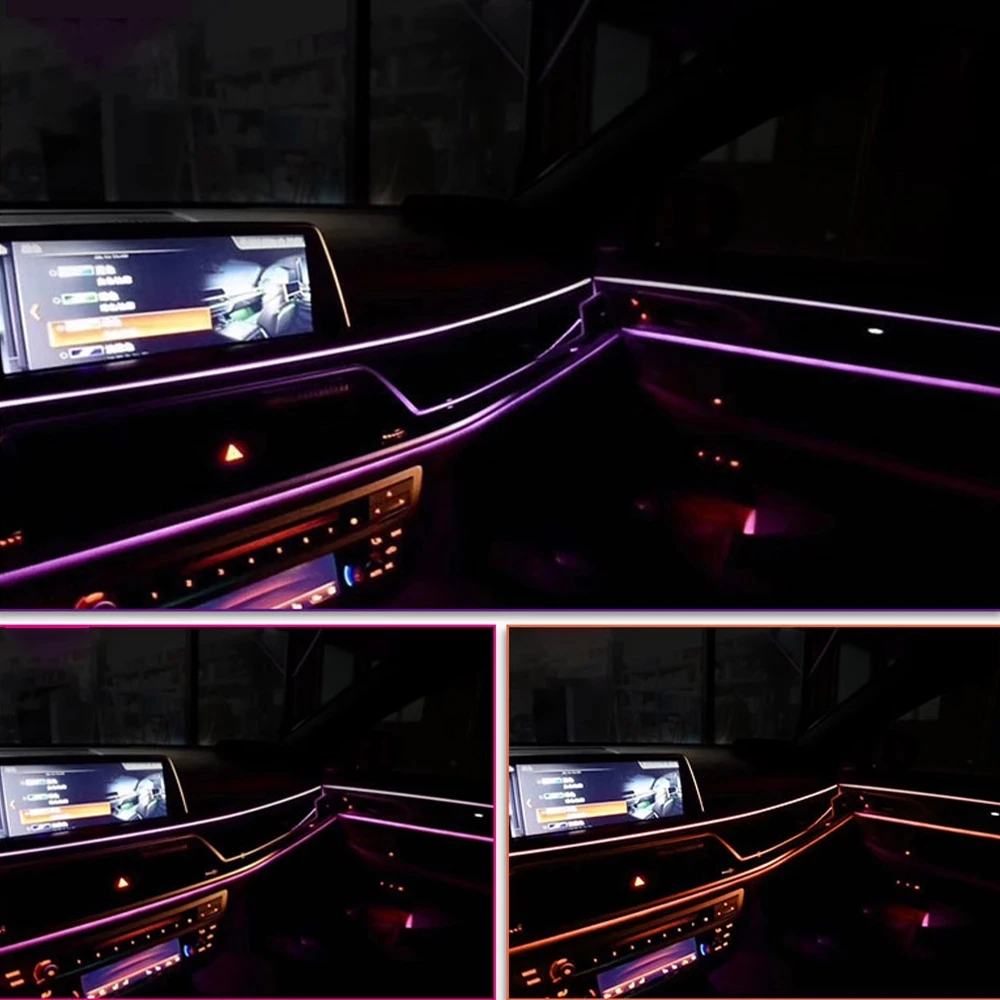 1M/2M/3M/5M Car Interior Led Decorative Lamp EL Wiring Neon Strip For Auto DIY Flexible Ambient Light USB Party Atmosphere Diode |