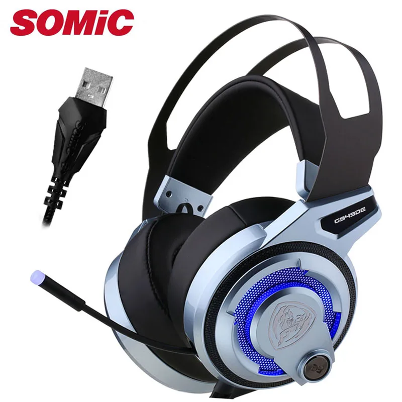 Игровые наушники 7 1 звуковая гарнитура USB с микрофоном ПК бас стерео компьютерные