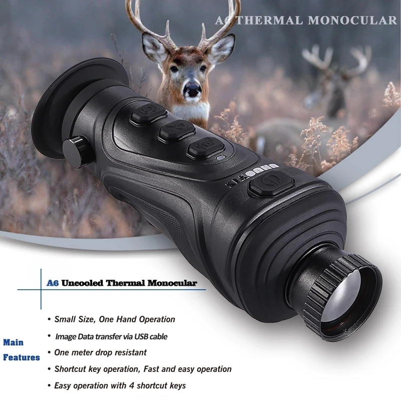

Thermal Monocular Scope Night Vision IR Thermographic Camera 4 Color Palette Imaging Mode 384x288 Thermal Imager for Hunting