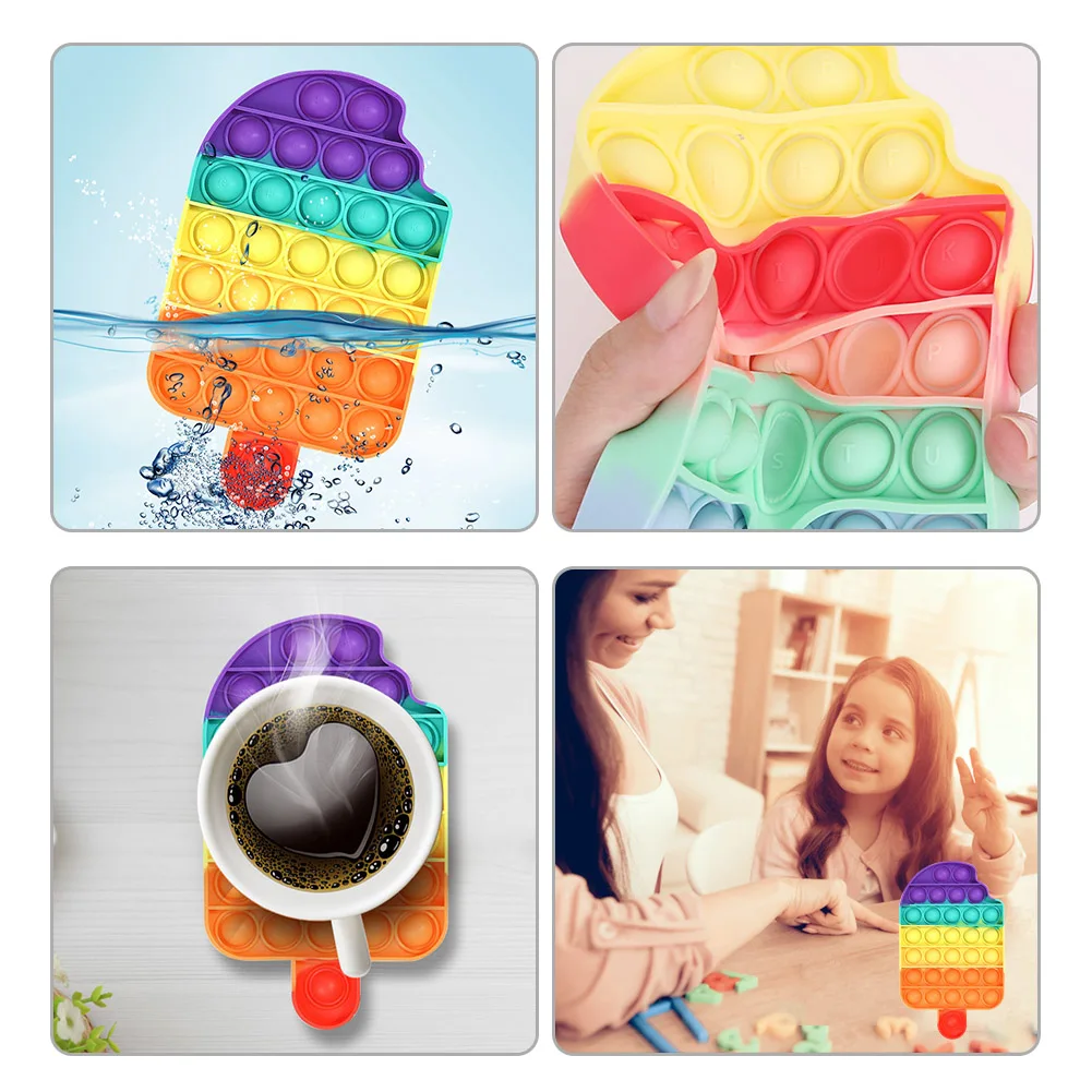 Силиконовая мультяшная игрушка-Фламинго с пузырьками сенсорная сжимающая