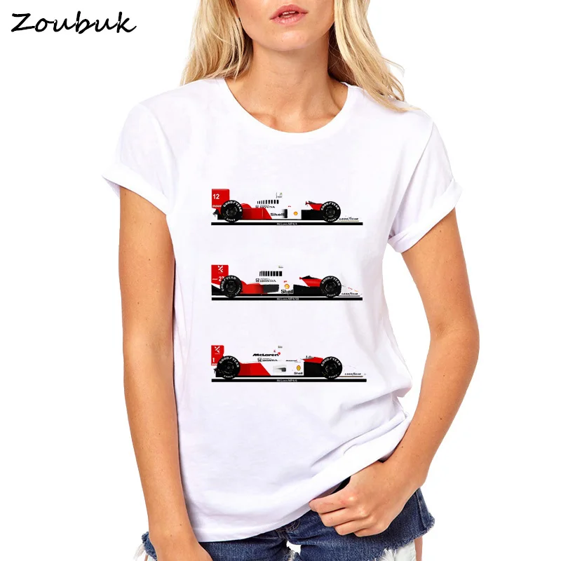 Футболка мужская и женская All F1 Ayrton Senna Cars футболка для фанатов тонкая однотонная