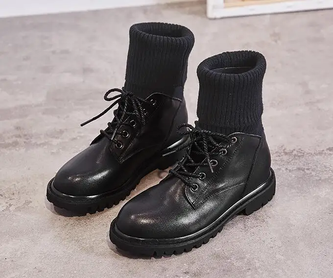 Новинка года; модные повседневные женские Ботинки martin; удобные женские ботинки из дышащего материала на шнуровке; женская обувь на толстой подошве