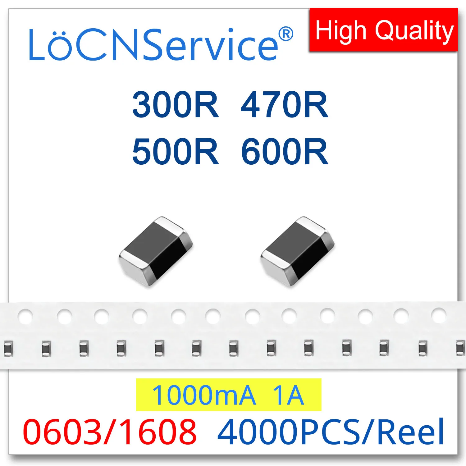 

LoCNService 0603/1608 100MHZ 4000PCS 1A Multilayer Chip Ferrite Beads 300R 470R 500R 600R 25% High quality 1000mA