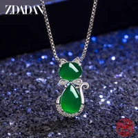 zdadan 925 sterling silver emerald necklace for women zircon box chain fashion jewelry accessories