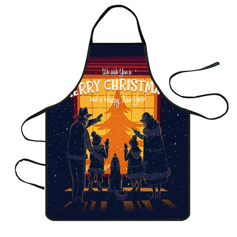 Waterproof Apron Хэллоуин Водонепроницаемый Фартук Кухонный Фартук Рождественский столовый праздничный фартук украшение нагрудник фартук платье для мужчин и женщин Ресторан@ 10 - Цвет: Waterproof Apron