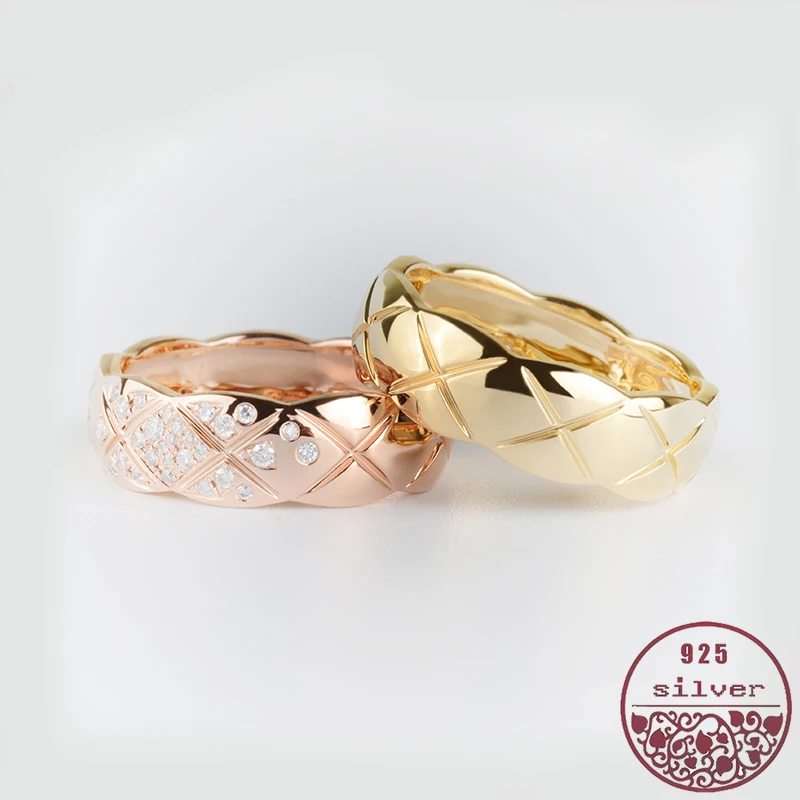 Простое бриллиантовое розовое золотисто желтое широкое кольцо с бриллиантовым