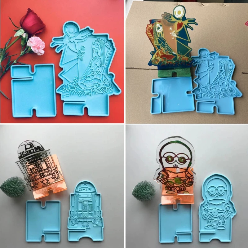 

Handmade Mobile Phone Stand Silicone Resin Mold Phone Holder Epoxy Resin Moulds Craft Cell Phone Bracket Silicone Mold