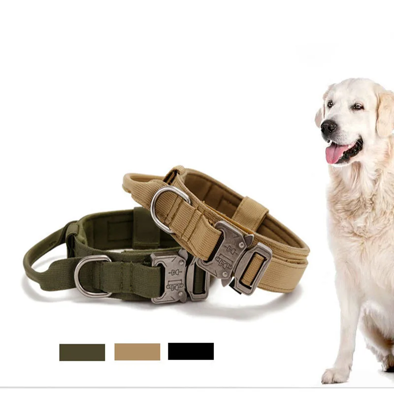 

Dog Collar Thickened Double Layer Medium Large Pet Cat Dogs Harness XL Code Outdoor Training Military Tactical Dogs Collars