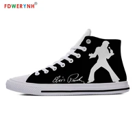 mens casual shoes white elvis presley street customized printed men high top canvas shoes breathable casual lace up shoes
