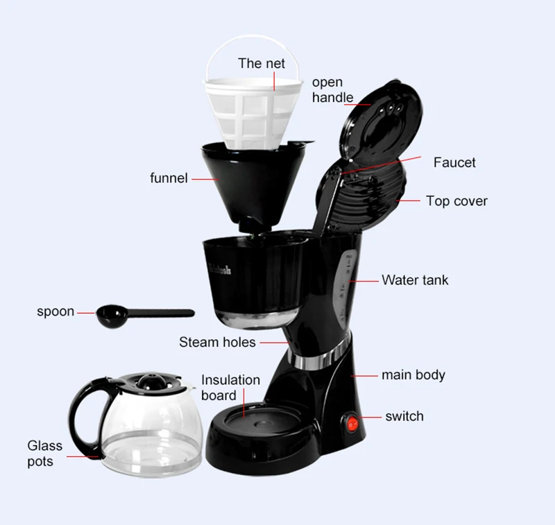 

Automatic Coffee Makers DIY Drip Mini Household Coffee Machine With Cafetera Intelligent Portable Electric Cafeteira Maker