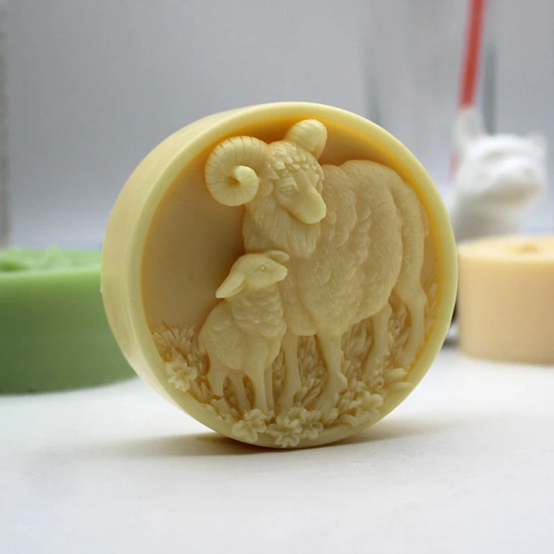 

C5AD 3D Sheep Silicone Mold for Baking Chocolate Cake Dessert Mould Pastry Mousse Plaster Candle Making