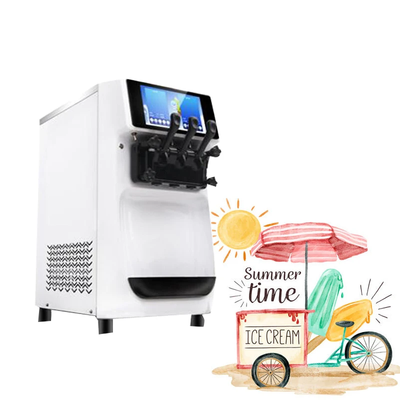 

10 Inch Large Screen Ice Cream Making Machine Large Output Soft Ice Cream Machine Commercial Mini Ice Cream Machine