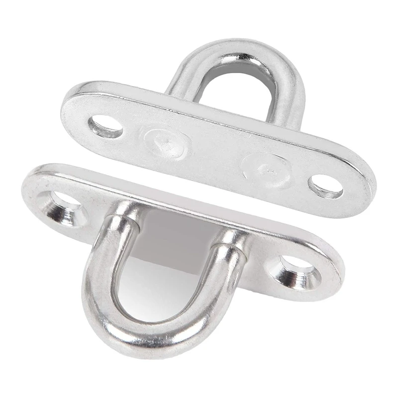 

15 Pcs Stainless Steel M5 Ceiling Hook Ring Hooks,Pad Eye Plate U Hooks, Wall Mount Hook Hanger with 30 Pcs Screws