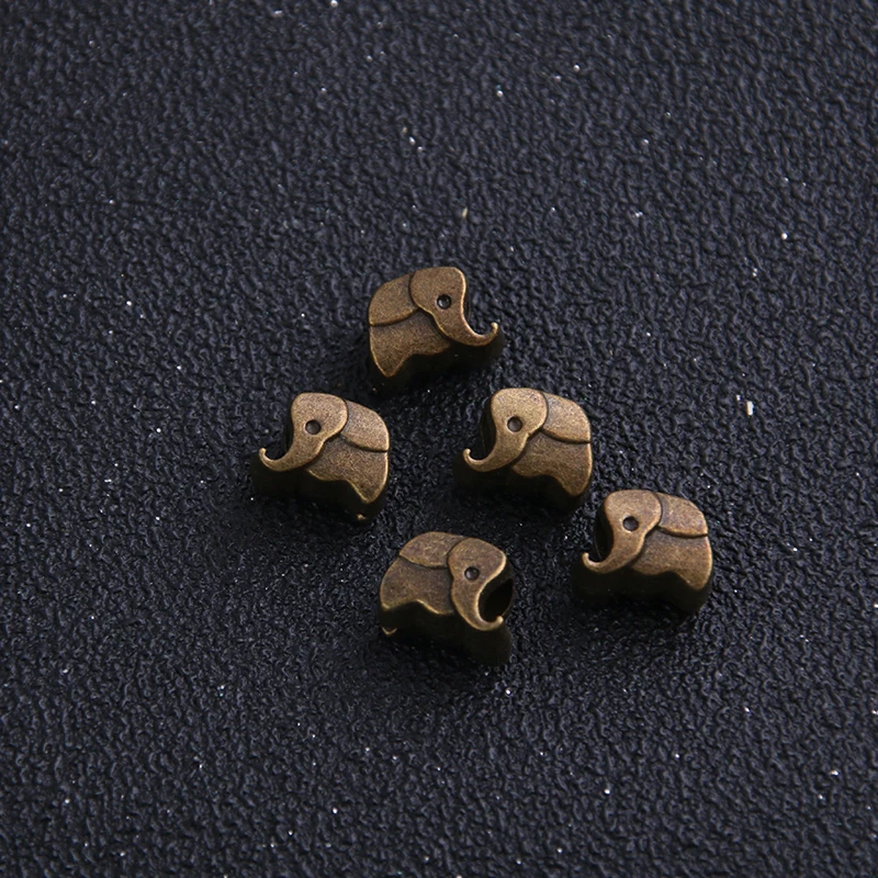 

Бусины в форме слона из металлического сплава, под античную бронзу, 7*8*11 мм, 4 мм, с большим отверстием, для браслетов, 10 шт.