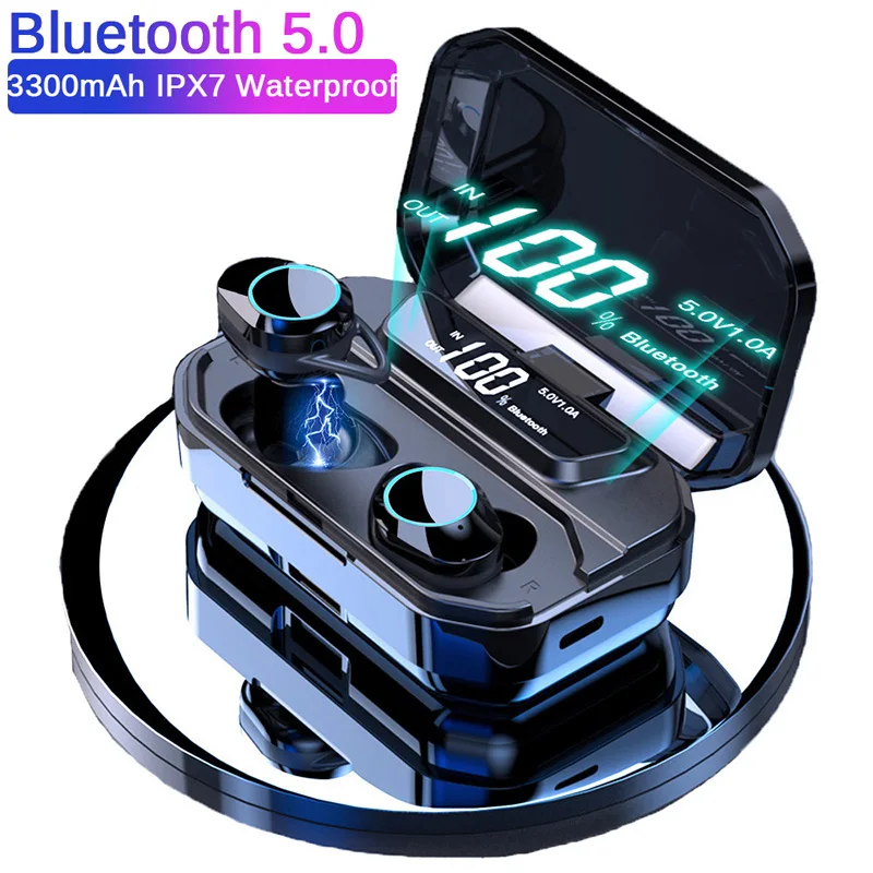 GO2 V5.0 Bluetooth стереонаушники беспроводные IPX7 водонепроницаемые сенсорные наушники