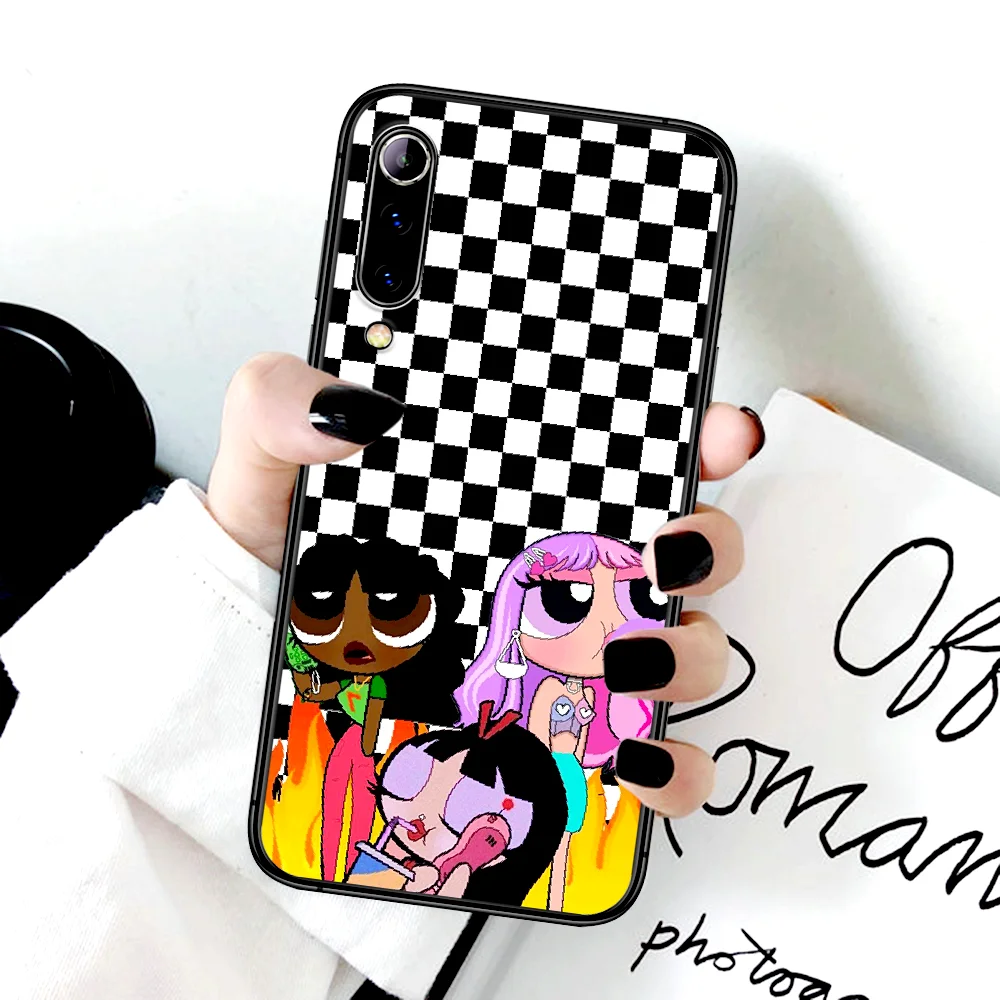 

Powerpuffs Cute Girls Phone Case For Xiaomi Mi Note 10 A3 9 MAX 3 A2 8 9 Lite Pro Ultra black Bumper Painting Etui Silicone