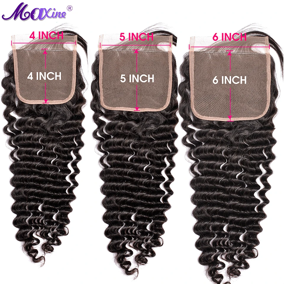 Глубокая волна 5х5 кружевное закрытие швейцарское кружево 6х6 бразильские