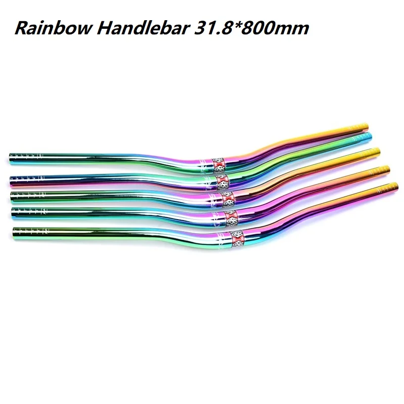 Rainbow MTB Bicycle Handlebar FR XC AM DH downhill Racing Bike Rise handlebar 31.8mm*800mm Mountain Road Colorful | Спорт и