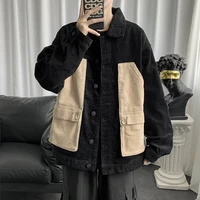 winter corduroy jacket mens trend loose japanese fashion retro tooling jacket mens all match jacket mens trench coat