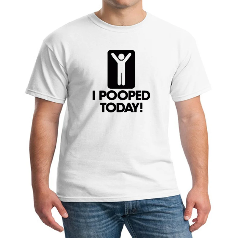 

Футболка мужская с коротким рукавом, круглым вырезом и принтом «I Pooped Today»