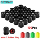 Колпачки на клапаны автомобильных шин DSYCAR, 100 шт.компл., универсальные, с резиновым уплотнительным кольцом, пыль пылезащитные крышки