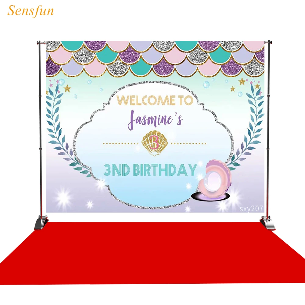 LEVOO фотографический фон День рождения Русалка бриллиант Серебряный Блестящий