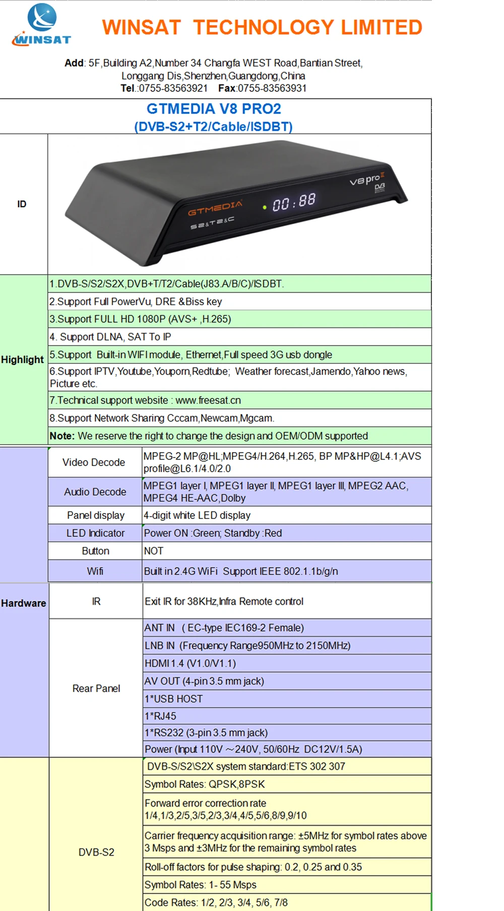 GTMedia V8 Gtmedia V8 pro2 H.265 Full HD DVB-S2 DVB-T2 DVB-C кабель-цифра спутниковый телевизионный ресивер Встроенный Wi-Fi лучше, чем GTMedia v8 Nova
