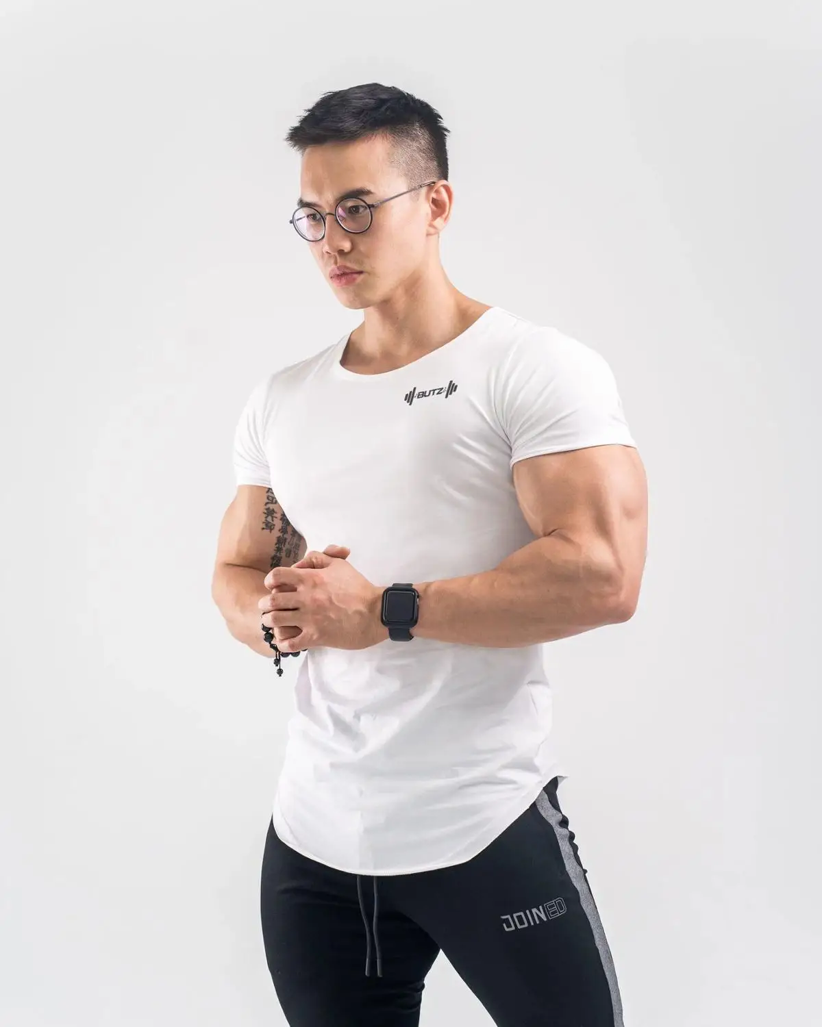 Men's Gym Fitness Shirt Sport T Shirt Running Tee Tops Cotton Slim Fit Bodybuilding Sweatshirt Training Workout Jogging T-shirt
