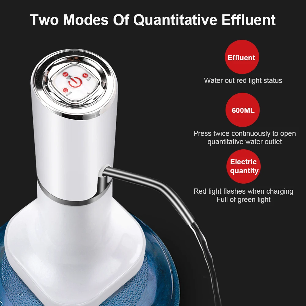 Электрический насос для бутылки воды USB автоматический питьевой портативный